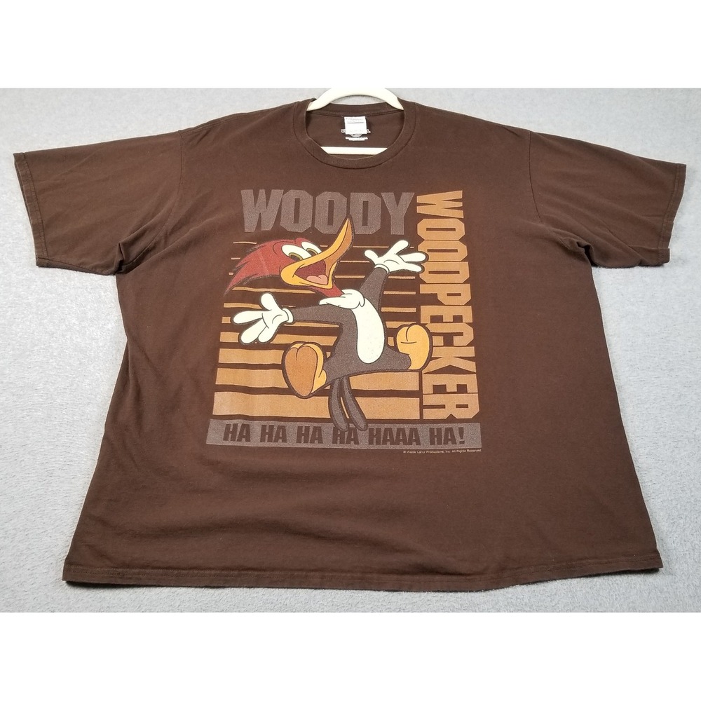 Woody Woodpecker T-Shirt Men 2XL XXL Brown Universal Studios Cartoon Graphic Tee